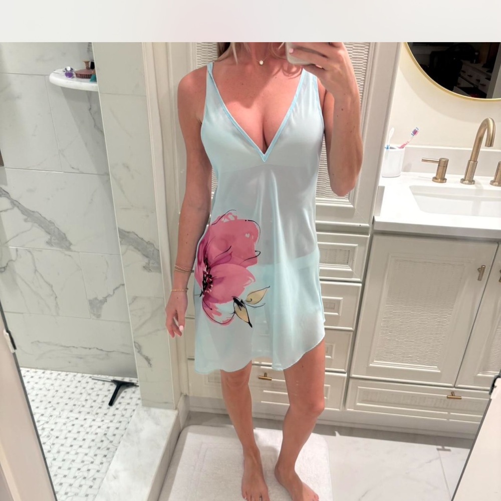 Floral sheer bikini cover